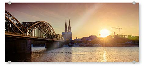artboxONE Acrylglasbild 120x40 cm Städte/Köln Kölner Dom im Sonnenuntergang - Bild köln Cologne Dom