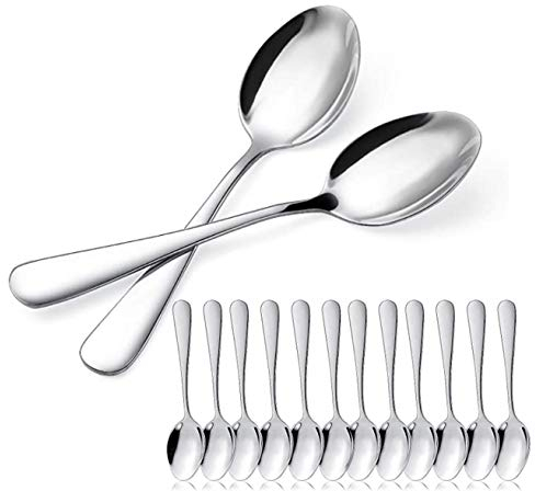 BESCH 12 Cucharitas de Café Acero Inoxidable 12,5 x 2.6 cm