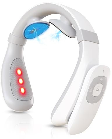 FORTHiQ Nacken-TENS-Gerät mit Wärme, Elektrisches Nackenmassagegerät zur Schmerzlinderung, 15 Stufen Tiefengewebsmassage, Tragbar und beruhigend