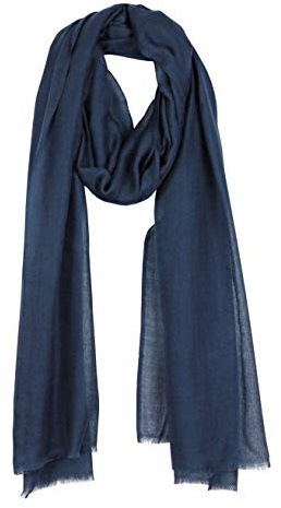 Bovari Sciarpa da donna in 100% cashmere, extra leggera, delicata, in cashmere di alta qualità, extra sottile, 200 x 70 cm, Blu, XL