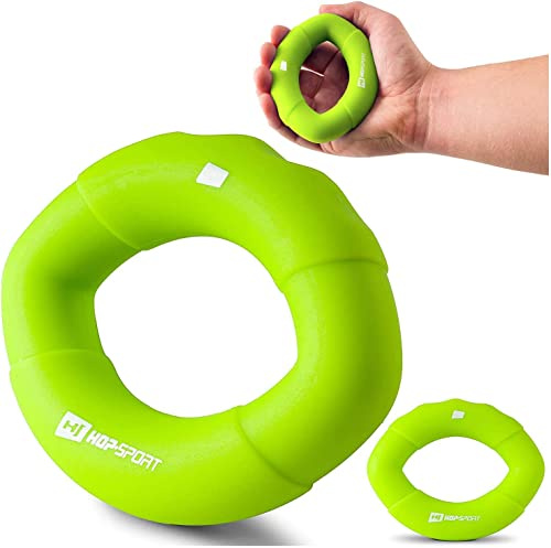Hop-Sport Silikon Handtrainer Fingertrainer 4 Widerstände – Ring Unterarmtrainer zur Steigerung der Griffkraft