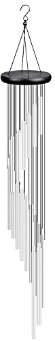 smatime Campana a Vento Esterno Scacciapensieri 90cm Campana Carillon a Vento Giardino con 18 Tubi in Lega Alluminio Campanelli Eolici per Giardino Cortile Casa Decorazione Regali, Argento