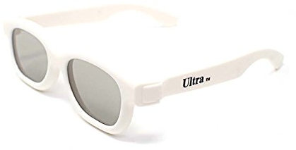 Ultra 5 WhiteChildrens Passive 3D Glasses Kids for Use with all Passive TVs Cinema Projectors and RealD Films Movies Circular Polarised 3D Glasses Passive Kids Movies Cinema 3D Glasses