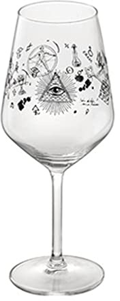 SWEET HOME Set di 6 Pezzi Calice Spritz in Vetro Cristallino 53 cl Decorato con i Simboli esoterici cod.BC02710LU cm 22h by Varotto & Co.
