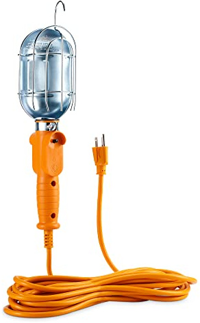 [ETL Listed] Cable Matters 25ft LED Drop Light with Extension Cord, Outlet, Magnetic Base and Built-in Handle in Orange - 1200 Lumen Work/Trouble Light for Garage, 16 AWG Extension Cord