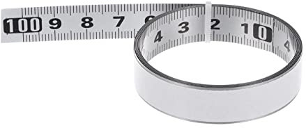 sourcing map Self-Adhesive Measuring Tape 100cm Metric Tape Measure Stainless Steel Waterproof Right to Left Metal Sticky Ruler Steel Workbench Ruler