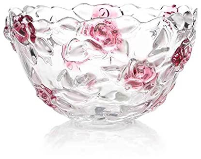 SUKORI Corbeille A Fruit Rose Fleur Ensemble Cadeau Assiette De Fruits Assiette De Fruits De Mode Creative Verre Cristal Assiette De Fruits Assiette De Fruits Assiette De Bonbons