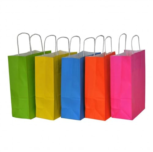 50x Papiertüten 25x11x32cm mit gedrehtem Griff - Papiertragetaschen - 11 x 25 x 32 cm - Orange - 50 stück