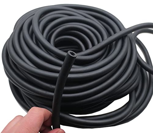 Tube en Latex 1/5/10M, ID 6mm OD10mm Manchon Élastique Rond Creux en Caoutchouc for Équipement De Corde De Tension D'entraînement De Fitness, 1 Pièces (Color : Black, Size : 1 Month)