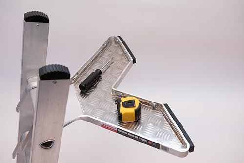 Aluminum V-Platform Ladder Standoff | Universal Accessory for Tools & Paint Pots | Ladder Stay/Stand-Off | Enhance Safety & Stability with Laddermat