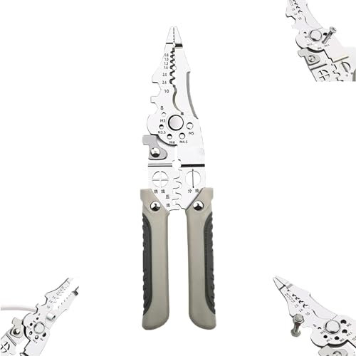 Multifunctional Wire Stripper Crimper Cable Cutter Pliers,Electrical Wire Stripping Tool, Multipurpose Wire Stripper for Electrical Cable Cutting, Adjustable Automatic Wire Stripper Crimping Tool 1