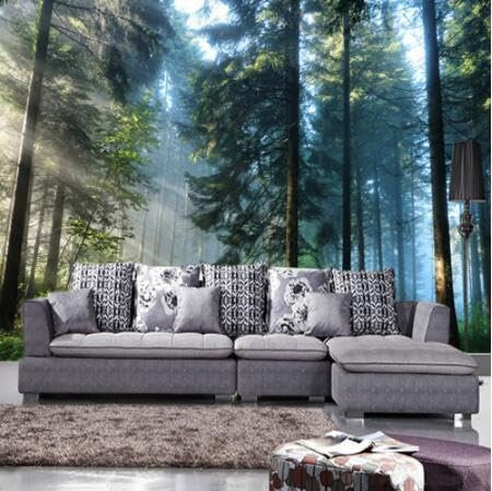 Fototapete 3D Nebliger Wald Wandgemälde Tapete 3D Tapeten Wohnzimmer Schlafzimmer TV Hintergrund Wand Dekoration 400cm×280cm(Breite x Höhe)