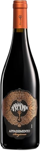 Aprimondo Sangiovese Appassimento, Italienischer Rotwein mit Typischem Bouquet mit Brombeer- und Kirschnoten, 14,5% Vol., 750 ml Flasche