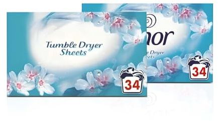 2 x 34 Tumble Dryer Sheets Spring Awakening Fabric Conditioner Fresh Cloth Fresh Fragrance Long Lasting Freshness Tumble Drying for Clean & Soft Fabrics (68 Sheets)