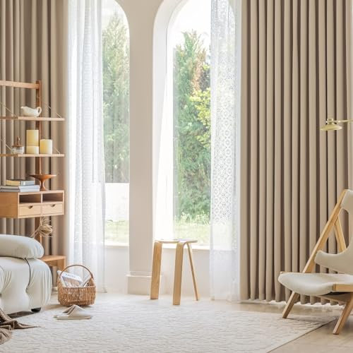 Bishilin Vorhänge Blickdicht mit Ösen 2 Set 132x274CM, Verdunklungsvorhänge Modern Einfach, Khaki Gardinen Verdunkelnd Wohnzimmer Jugendzimmer Schlafzimmer