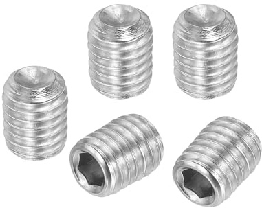 PATIKIL 50 Stück Madenschraube M8 x 8mm, 304 Edelstahl Madenschrauben Set für Türklinken Halterung Möbel Lampen Wasserhahn Reparaturen, Silber Innensechskant Gewindestifte Schrauben Set