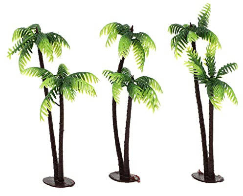 DOITOOL Kunststoff-Palmen 3 Stück Kunststoff-Kokospalmen-Modellbäume Künstliche Bäume Miniatur-Pflanze Für Kuchendekorationen Für Krippentöpfe Bonsai-Bastelarbeiten Mikro-Landschaft
