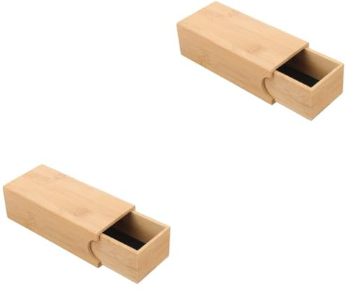 BESTYASH 2stücke Bambus Brillenetui Mit Hartschale Stylischer Organizer Für Sonnenbrillen Und Lesebrillen Robust Und Vintage Für Reisen Ohne Brille