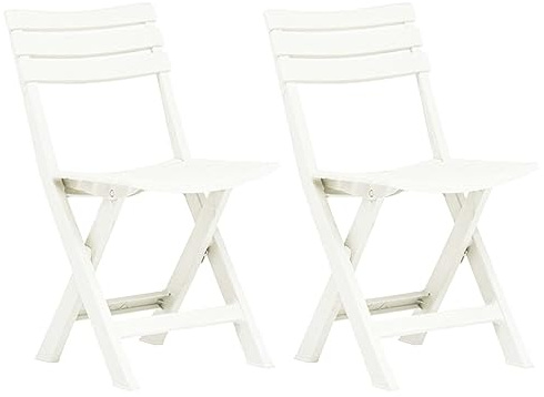 Xichuzi Klappbare Gartenstühle 2 STK Gartenmöbel, Balkonstühle, Chair Outdoor, Balkonmöbel, Hochlehner, Essstühle, Balkon Stuhl, Bistrostuhl, Kunststoff Weiß