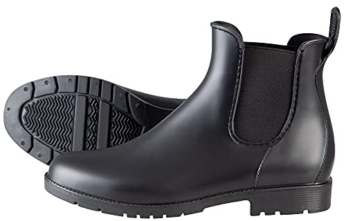 PFIFF Damen Gummistiefel, Wasserdicht Winddicht Chelsea Jodhpur Stiefel, Schwarz, Gelb, Grau