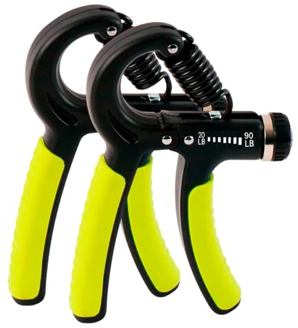 BILDER - Coppia Hand Grip per Allenamento Avambraccio, Mano e Polso, Resistenza Regolabile 20-90 LB (9-41Kg), Potenzia Forza e Muscolatura e Favorisce il Recupero Funzionale - Attrezzi Palestra Casa