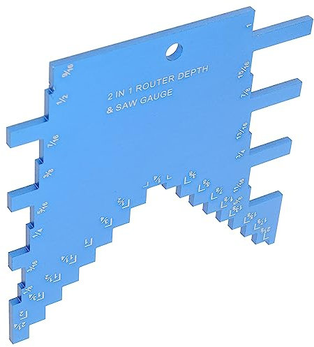 NUOBESTY 2-in-1 Step Depth Gauge for Table Saw and Router, Aluminum Alloy Woodworking Tool for Setting Blade Height, Professional and Practical Design for Accurate Woodworking