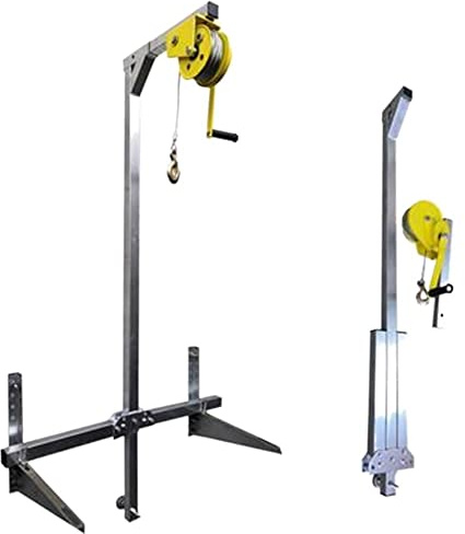 AC Lifting Tool for Air Conditioner Installation, Self-Locking Manual Winch with Folding Bracket, 20m Rope Assembly Crane - Efficient, Durable, and Easy to Use
