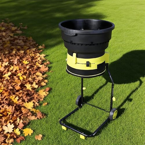 XEEAOFE Trituradora de Hojas Eléctrica 2500W, Trituradora de Ramas y Picadora de Hojas para Jardín, Diámetro Embudo 54cm para Limpieza de Jardín 40m