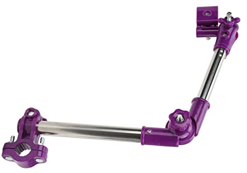 Umbrella Mount Stand,360° Adjustable Bike Umbrella Clamp Holder Wheelchair Stroller Bike Attachment Handle Bar Holder Clamp Supporter Connector for Rollator Stroller (Purple)