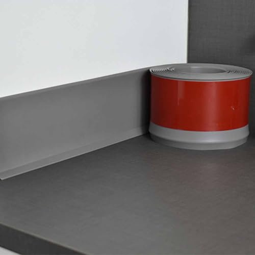 CashMuch Battiscopa in PVC morbido, lunghezza 4 metri, altezza 8 cm, impermeabile e flessibile, per la casa e la protezione delle pareti, marrone scuro, giallo, Ay