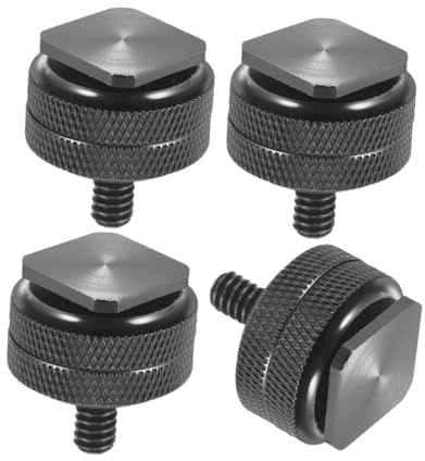 OKUMEYR Adaptador de Tornillo 1/4 Pulg para Cámara DSLR 4 Piezas Aleación de Aluminio Duradera Montaje Doble para Zapata de Flash y Trípode Compatible Micrófono y Luz LED Accesorios