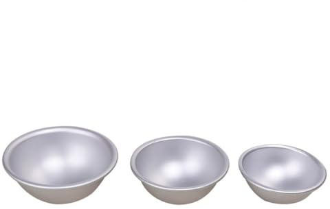 PHENOFICE Badebombenformen und Herstellung von Badebomben 6 Stück aus Aluminiumlegierung Halbkreisförmig und Kugelförmig für Selbstgemacht Projekte in Küche