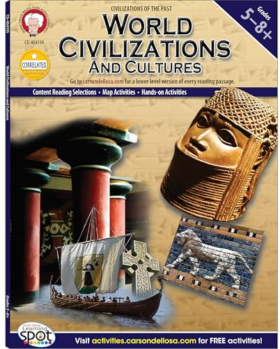 Mark Twain World Civilizations and Cultures World History Workbook, Grades 5-8, Ancient History and Ancient Civilizations, 5th Grade Workbooks and Up, Classroom or Homeschool Curriculum
