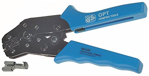 Pinza crimpatrice professionale per capicorda con artigli non isolati con traduzione/ganasce intercambiabili, campo di pressione 0,5-2,5 mm²