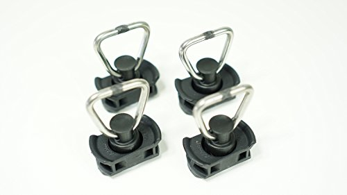 LOADCARE - 4 conectores para rieles de avión, 500 daN, color negro