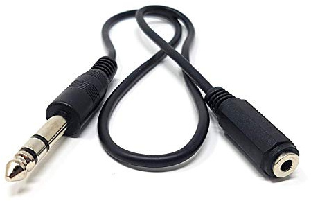 MainCore 1.8m long 6.35mm Stereo Jack Plug to 3.5mm Stereo Socket Cable Aux Adapter Converter Extension/Extender/Pro Music Studio & Home Audio (Available in 0.50m & 1.8m)