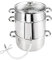 BURI Stainless Steel Steam Juicer 38 x 40 cm Juicer for Vegetables Herbs Fruit Juices Making Kitchen Accessories Juice Cooker with Glass Lid Kitchen Appliance Steam Pots - Suitable for All Hobs -
