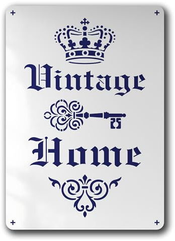 Schablone Vintage Home Schriftzug Krone - BS84