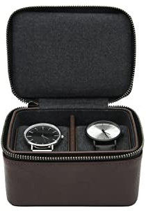 Staplare herr dragkedja klocka box minimalist Double Brun