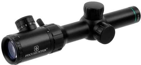 FOCUHUNTER Zielfernrohr Luftgewehr 1-4X20mm Softair Scharfschütze Zielfernrohr Rot/Grün Absehen mit Weaver/Picatinny Montage für Taktische Armbrust Gewehr Jagd