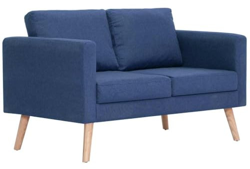 vidaXL 2-Sitzer-Sofa Stoff Blau
