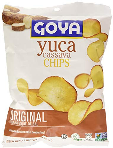 Goya Yuca Chips Salados Pack de 24x57g, Snack Crujiente con Sal Marina, Alternativa a Plátano Deshidratado