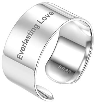 PROSILVER 925 Silber Ring für Damen 5mm 10mm 15mm Silber Offener Fingerring Anpassbar hochglanzpoliert/gebürstet Bandring verstellbar Minimalister Schmuck Accessorie