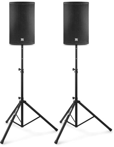 Power Dynamics PD410A Enceintes Bluetooth 1600W avec Pieds - Un Kit Idéal pour Les Professionnels et pour Animer Vos Soirées