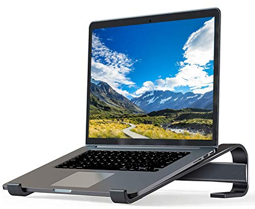 Bonlace Support Ordinateur Portable, Support PC Portable en Aluminium Ventilé Ergonomique Léger Compatible avec MacBook Air Pro, PC, iPad, Notebook, Tablette, Dell, XPS, HP 10-15.6 Pouce (Noir)