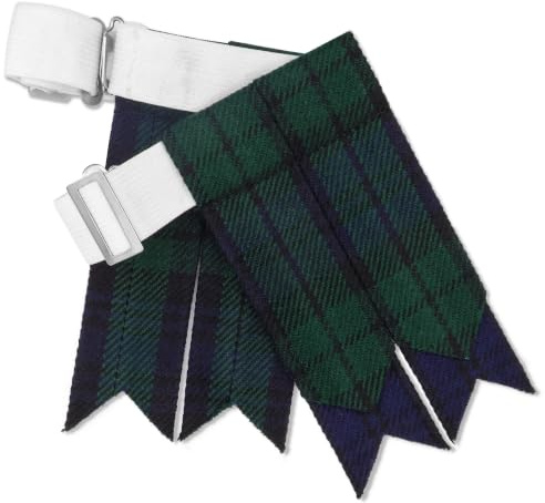 UMAM Kilt-Blinker für Herren mit schweren Schnallenverstellern, einfarbigen und karierten Kiltsocken., Black Watch 008flbu