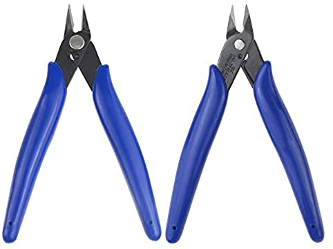 XINMEIWEN 2 Stück Seitenschneider Mini Drahtschneider 3D Drucker Zange Multifunktional Kabelschneider Abgewinkelt Schneidezange für Handwerk Schmuckherstellung (blau)