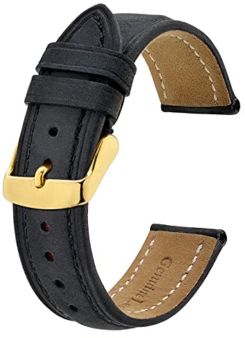 BISONSTRAP Vintage Uhrenarmbänder mit Gold/Roségold Schnalle, Leder Ersatzband 18mm 20mm 22mm
