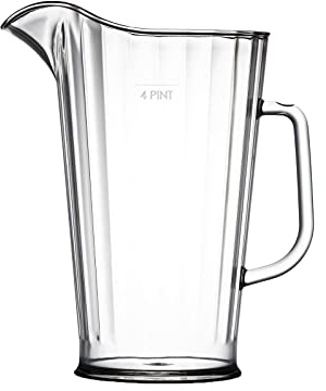 We Can Source It Ltd – 4 Pint Elite Polycarbonate Jug - Clear Large Plastic Drink Jug - Shatter Resistant Design for Pimms, Cocktails, Beer, Water, Juice – Catering, Bars, Restaurants, Dishwasher Safe