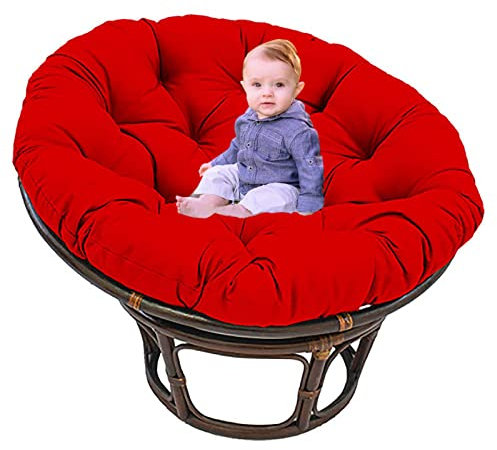 Papasansessel Kissen für Gartensessel Kissen Schaukelstuhlkissen Papasan Ersatzpolster für Indoor Outdoor Garten (Kein Stuhl) (Red Ø170cm (66.9 in))